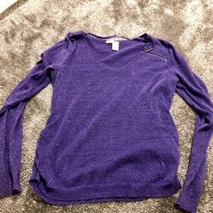 DKNY purple sparkle sweater size S